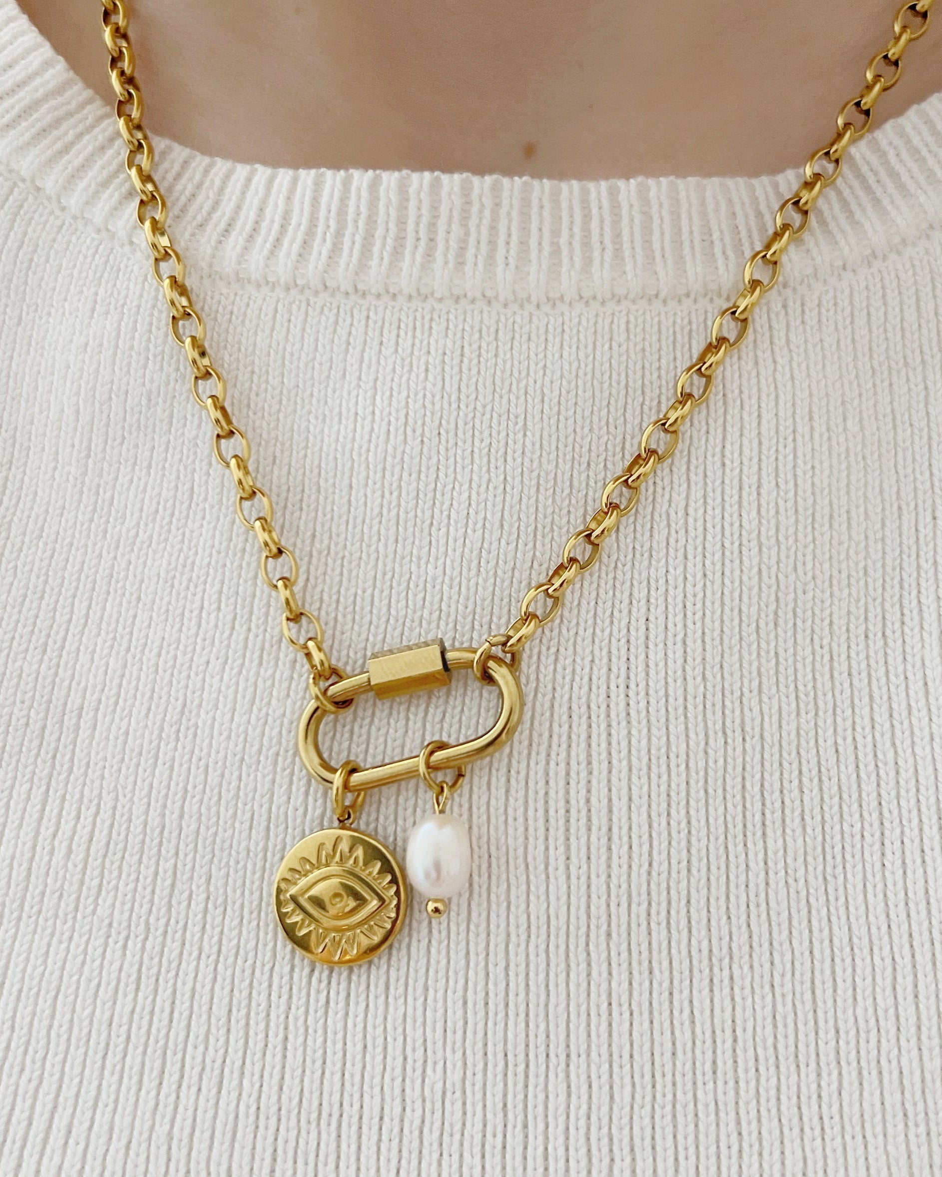 Charm Kette mit ovalem Verschluss