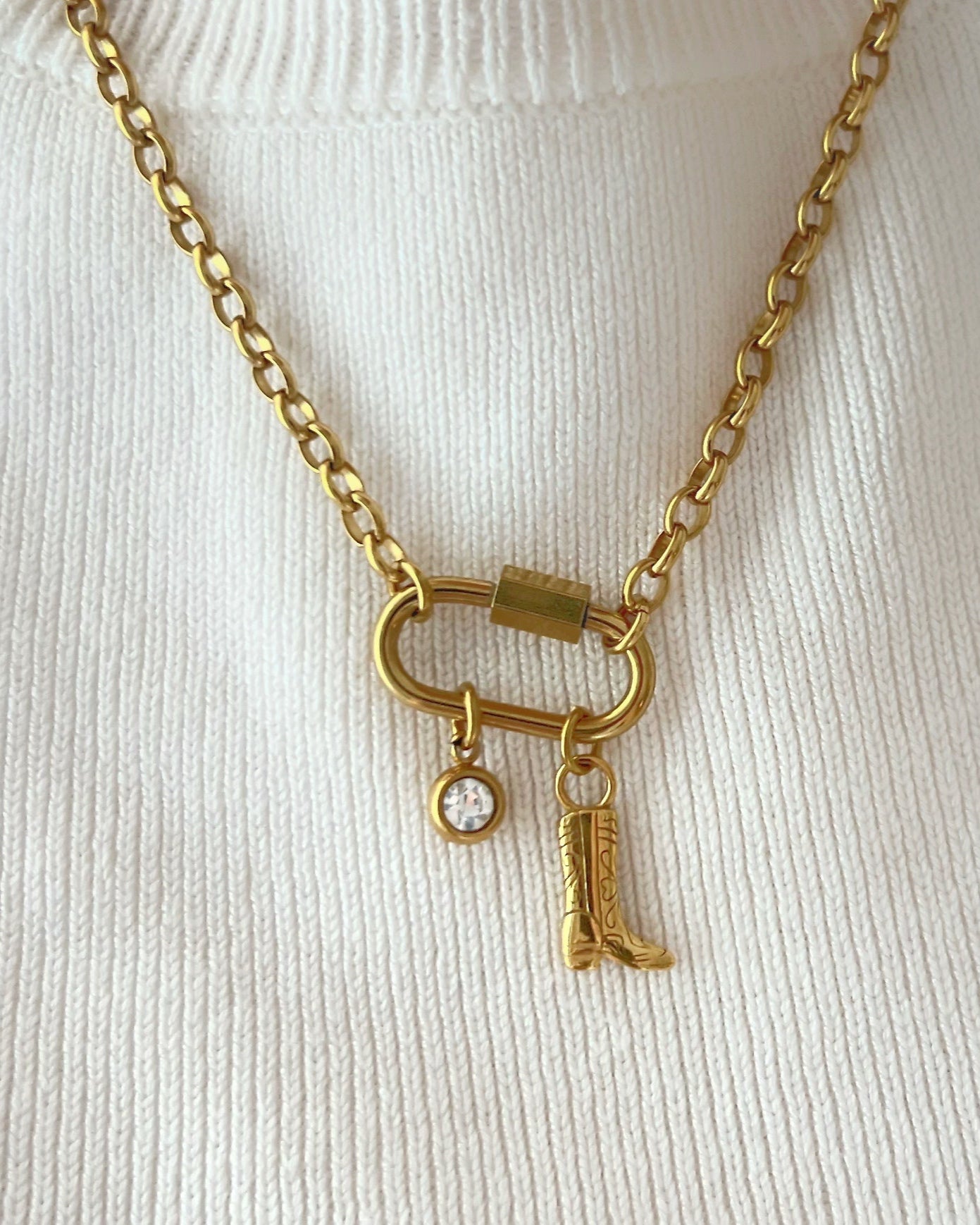 Charm Kette mit ovalem Verschluss