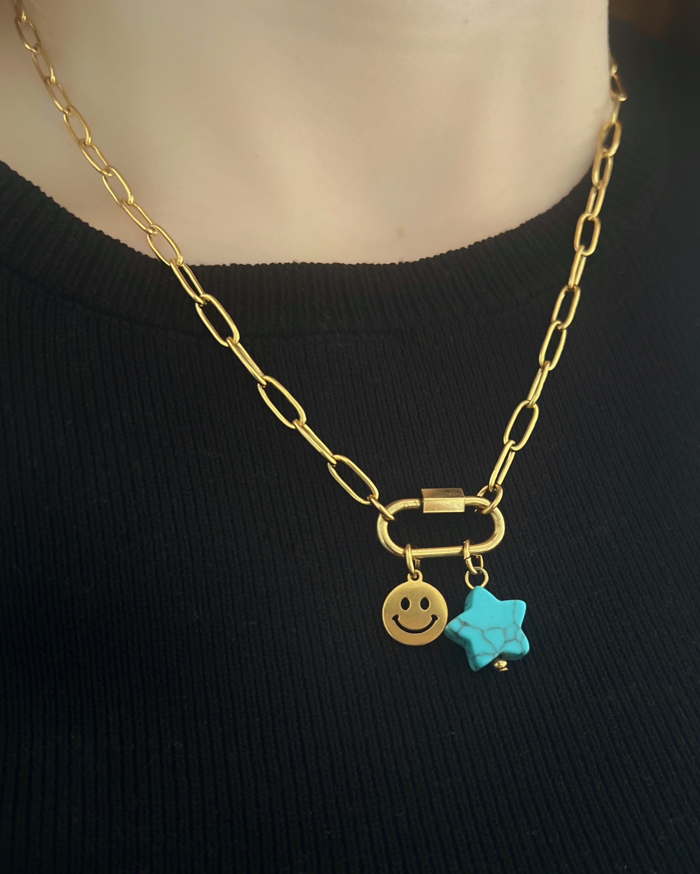 Charm Kette mit ovalem Verschluss Paperclip Chain