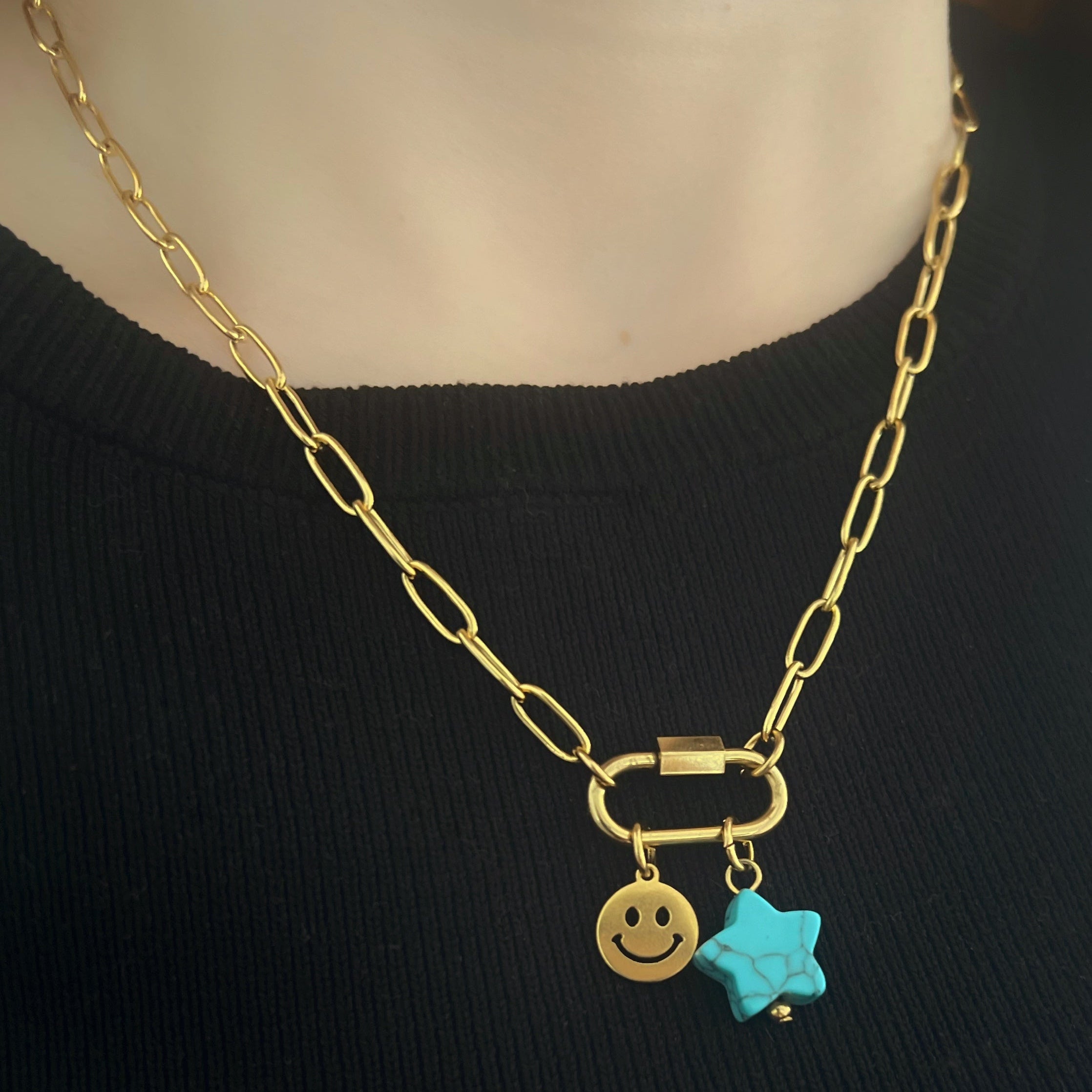 Charm Bundle Kette Paperclip