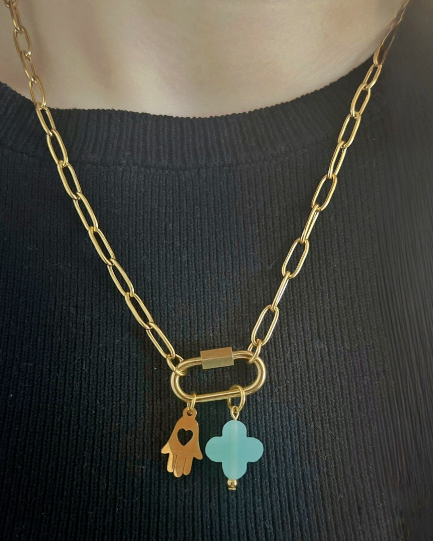 Charm Kette mit ovalem Verschluss Paperclip Chain