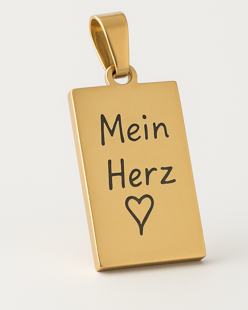 Handschrift Gravur Anhänger Square