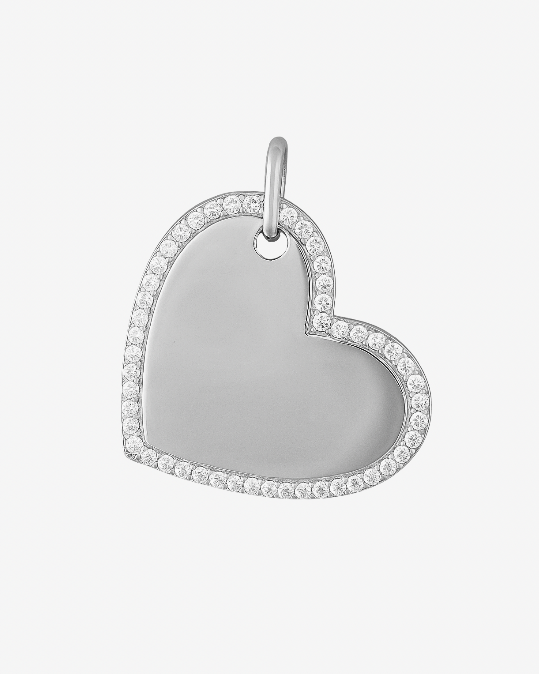 Gravur Anhänger Zirkonia Heart