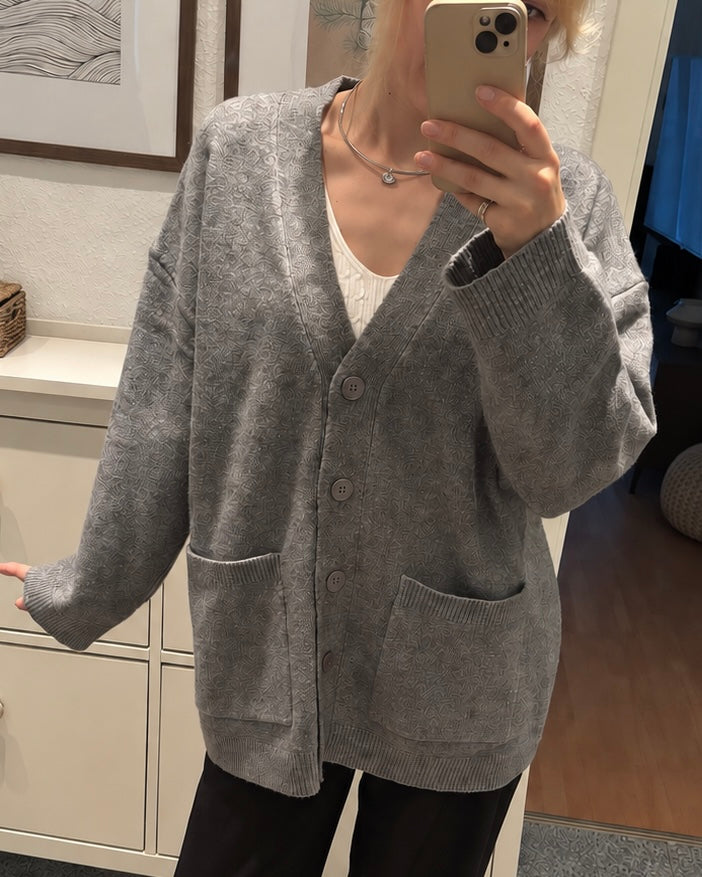 Strick Cardigan oversize grau