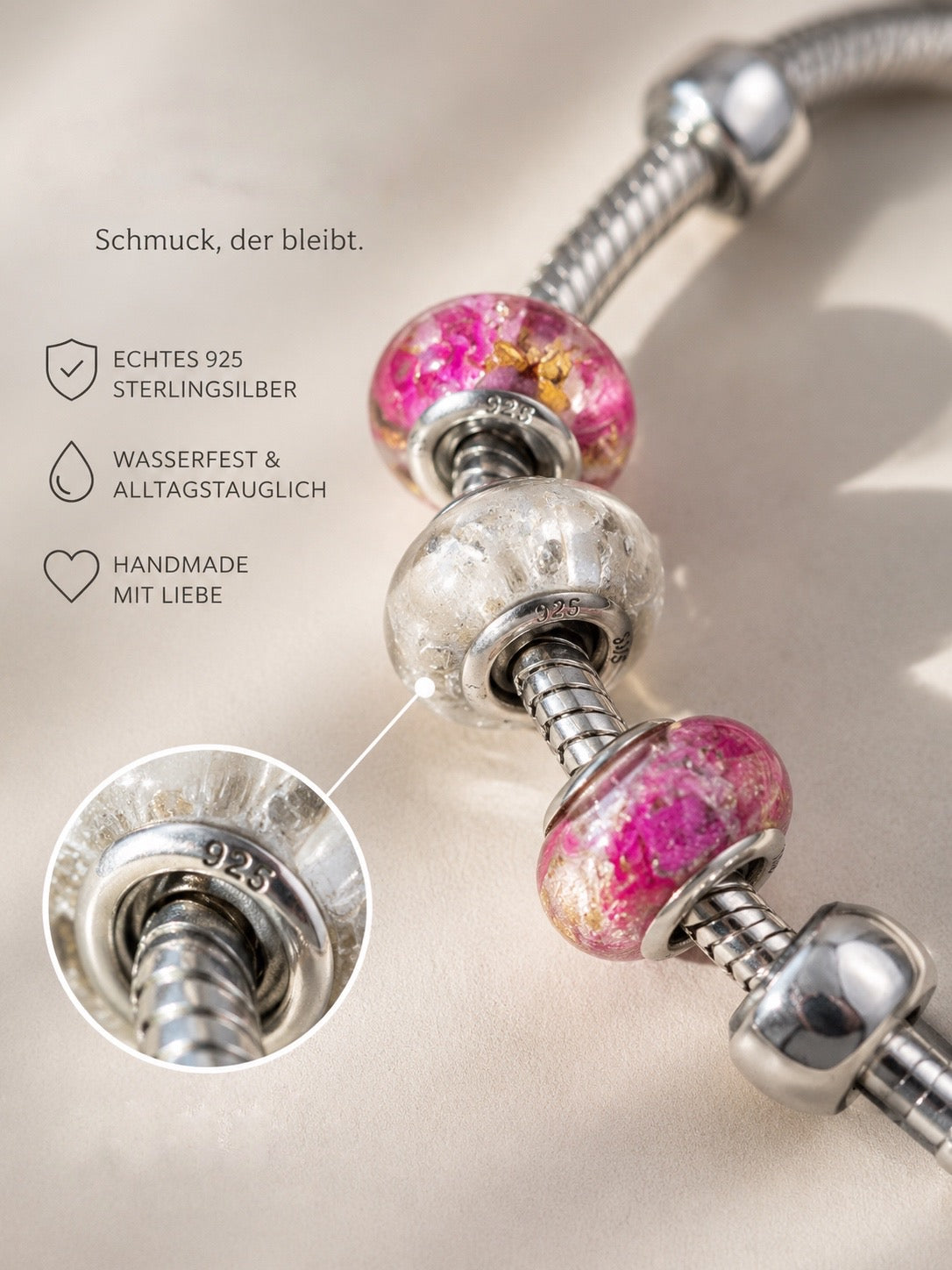 Kleine Charm Perle Memory