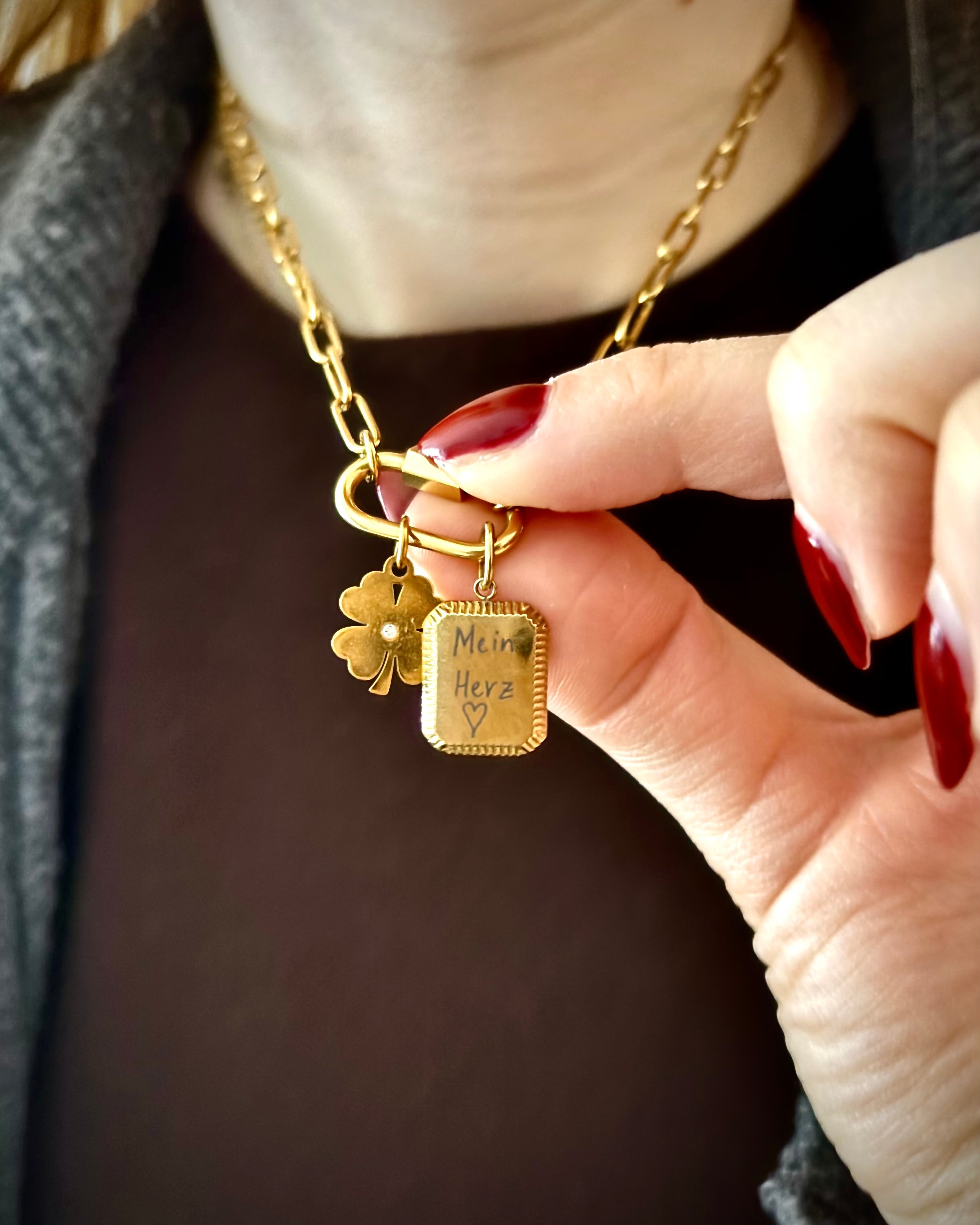 Handschrift Gravur Anhänger Vintage